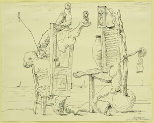 复古机械装置手绘图