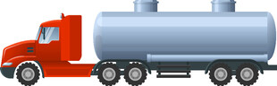 红色油罐大卡车
