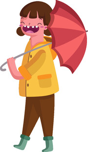 撑伞的雨中女孩