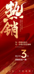 房地产红色热销海报