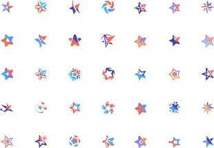多彩星星图案设计元素