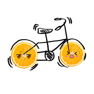 橙子造型的可爱自行车