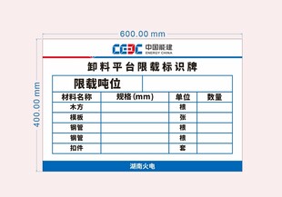 卸料平台限载标识牌