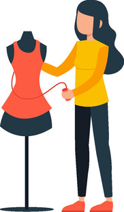 女裁缝专注调整模特服装