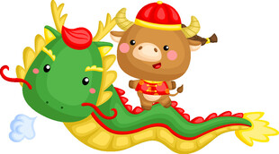 萌娃骑龙迎祥