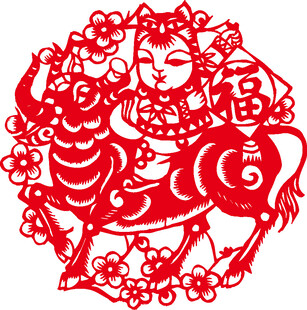 牛年剪纸图案