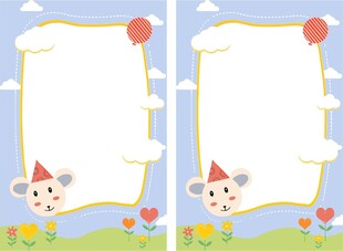 卡通儿童手抄报空白模板