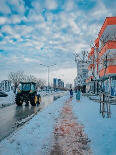 冬日城市街道雪景