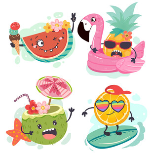 夏天插画元素