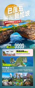新加坡巴厘岛旅游海报