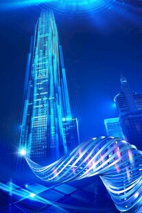 未来感科技建筑光影效果