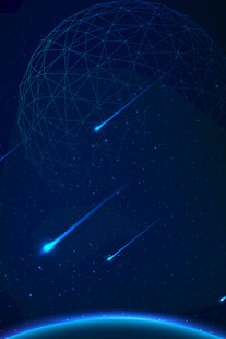 梦幻星空流星与星球景象