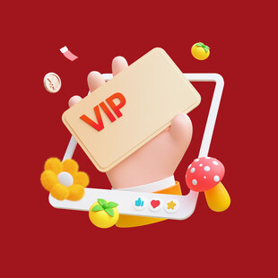 手持VIP卡的趣味场景