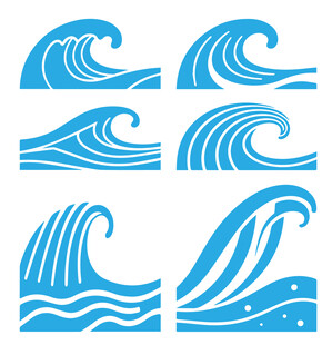 多样蓝色海浪