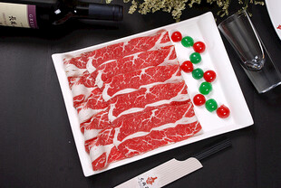 新鲜牛肉摆盘