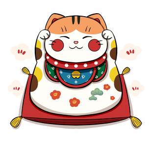 可爱招财猫插画