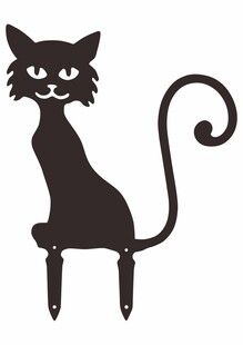 黑猫坐姿剪影