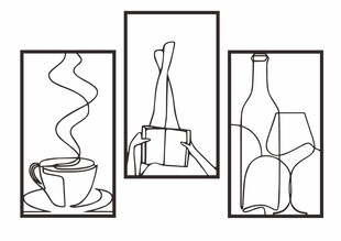 简约线条风静物插画