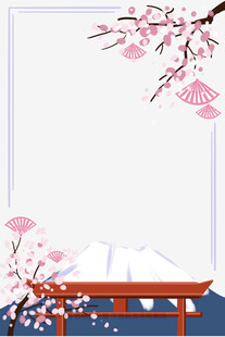 日式樱花风景背景图