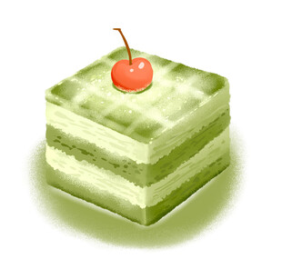 卡通抹茶蛋糕