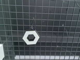 黑色网格上的白色六边形