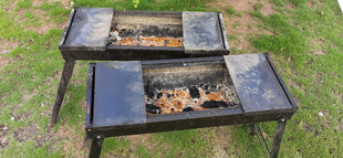 户外烧烤架上的美味食材