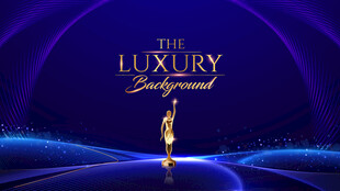 蓝色金色舞蹈颁奖舞台背景