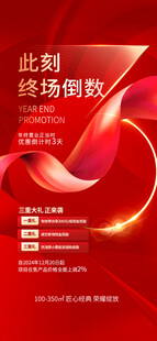 红色商务风年终数据海报