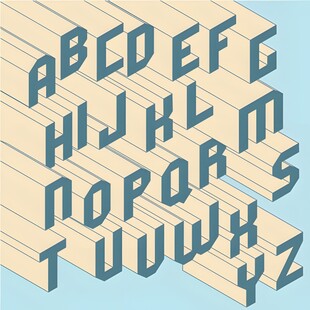 复古风格立体字母设计