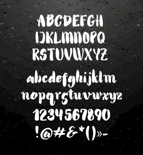 手写风格英文字母与数字展示