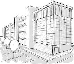 现代建筑手绘图