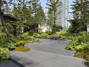 都市中的静谧花园景观