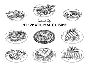 国际美食插画集合