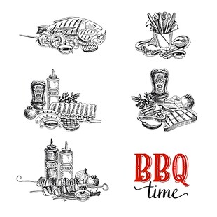 烧烤美食插画 开启BBQ时光