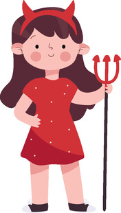 穿红衣的小恶魔女孩