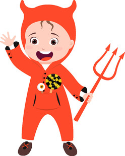 穿恶魔装的欢乐小男孩