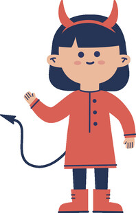 穿红衣的小恶魔女孩