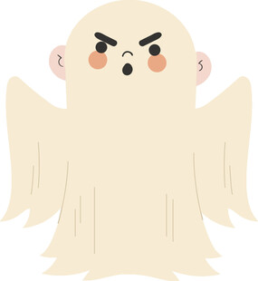 生气的卡通幽灵形象