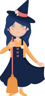 女巫装扮的可爱女孩
