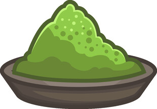 碗中绿色粉末调料