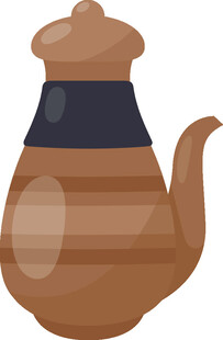 棕色陶制茶壶