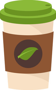 绿色杯盖咖啡杯插画
