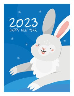2023年兔子新年插画
