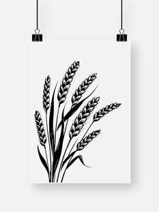 简约麦穗图案海报