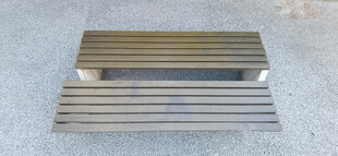 金属条纹休息长椅