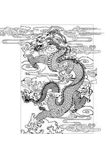 传统龙纹黑白图案