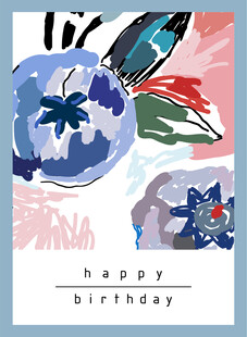 花卉生日贺卡设计