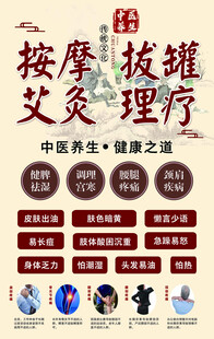 中医按摩艾灸理疗宣传海报
