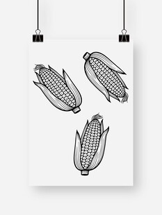 手绘玉米图案