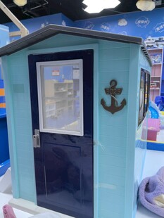 蓝色船锚主题小屋模型